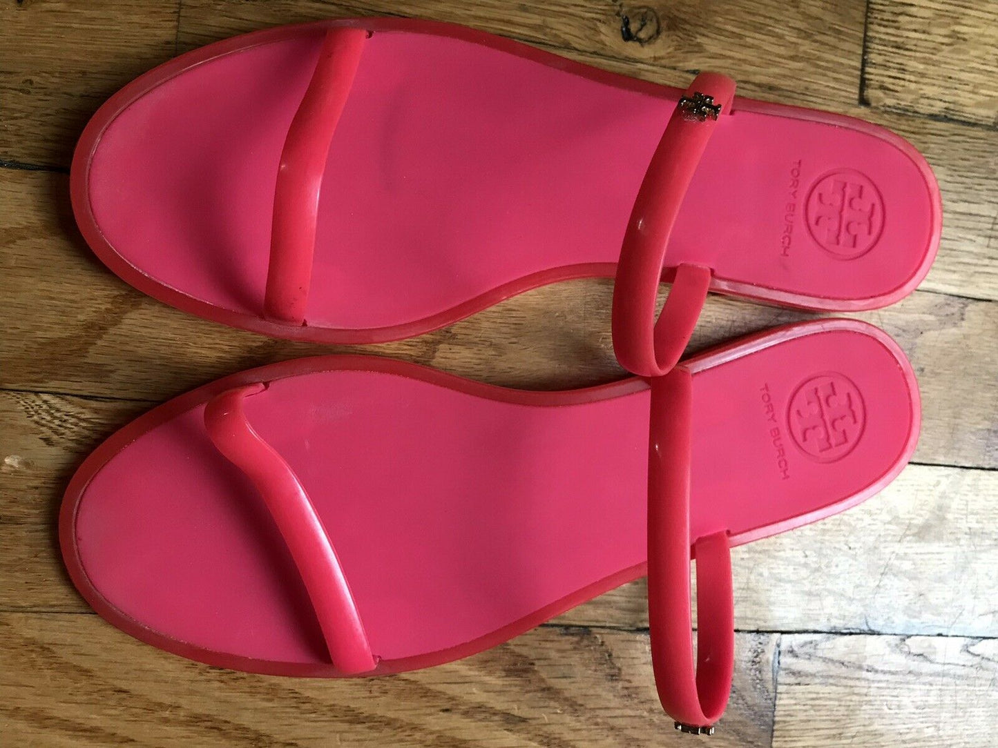 TORY BURCH Hot Pink Jelly Slip On Slippers Size 8
