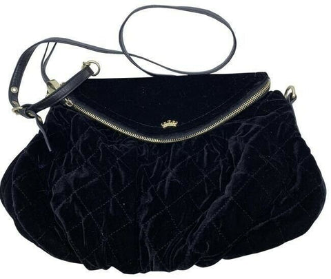 Juicy Couture Large Flap Msrp Black Velvet Cross Body Bag