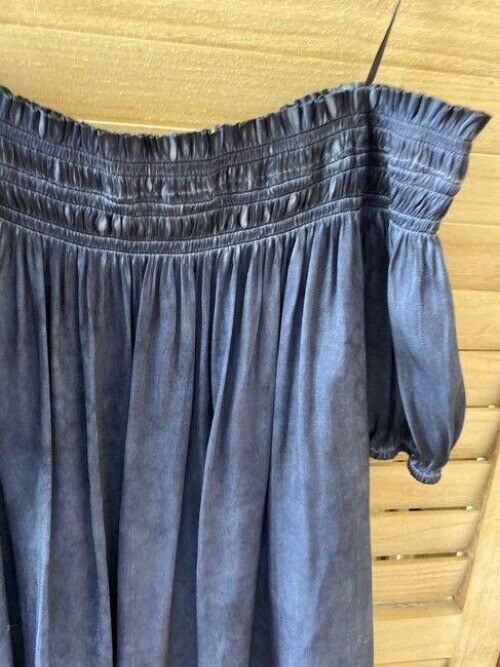 Nicole Miller blue off shoulder msrp small blouse
