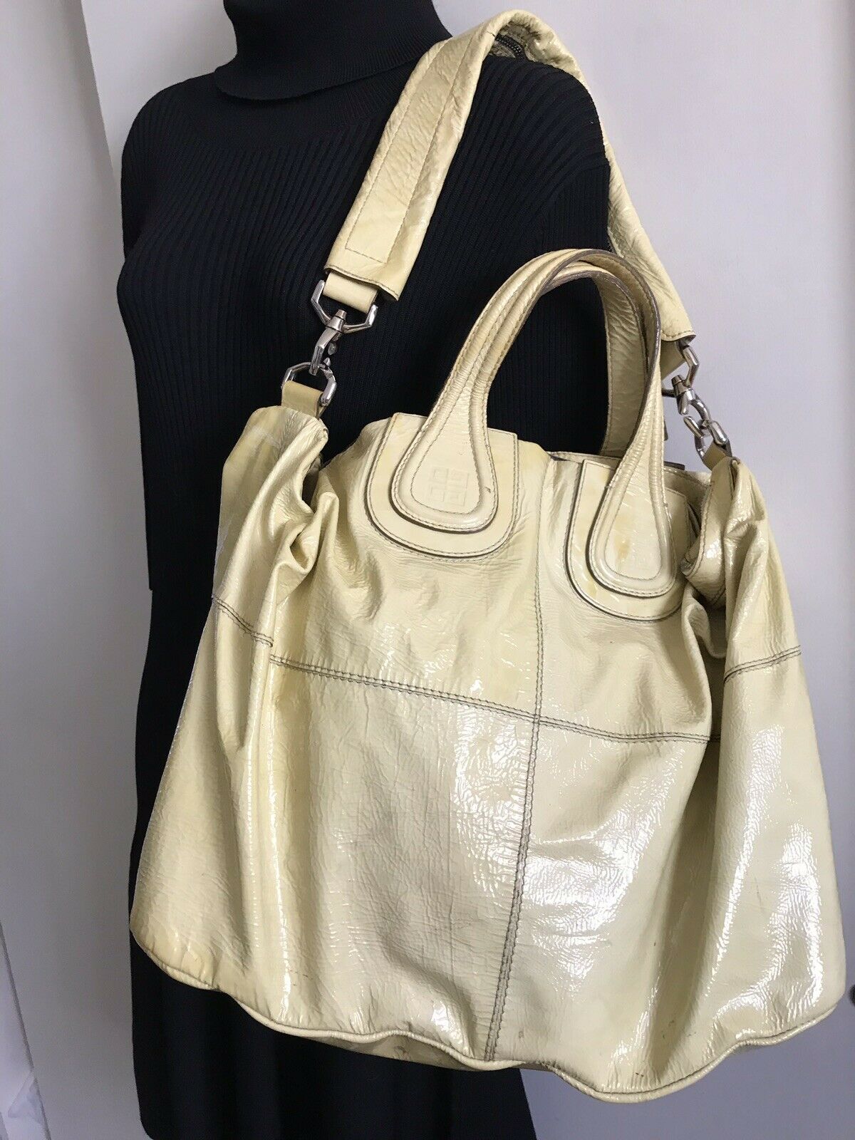 GIVENCHY Nightingale Large Yellow Patent Leather Msrp $2,200