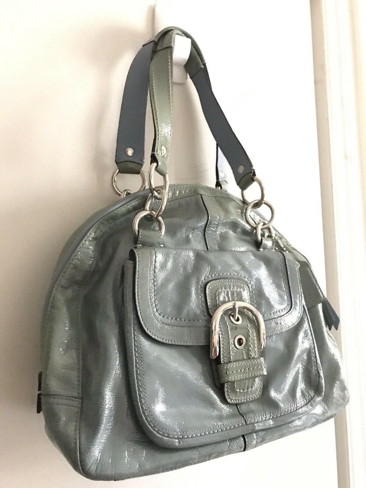 COACH Blue Patent Tote Bag