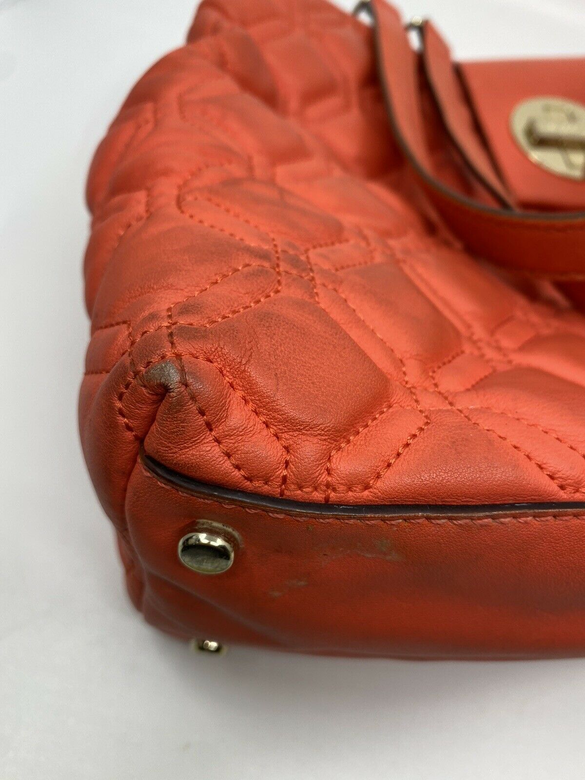 Kate Spade Orange Leather Tote Bag