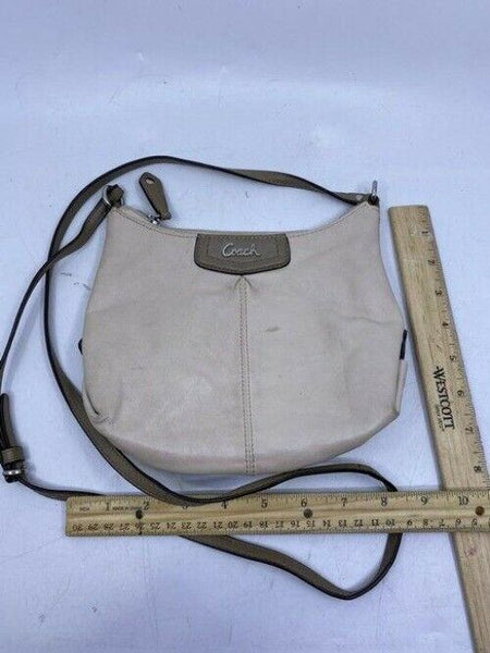 coach small beige leather cross body bag