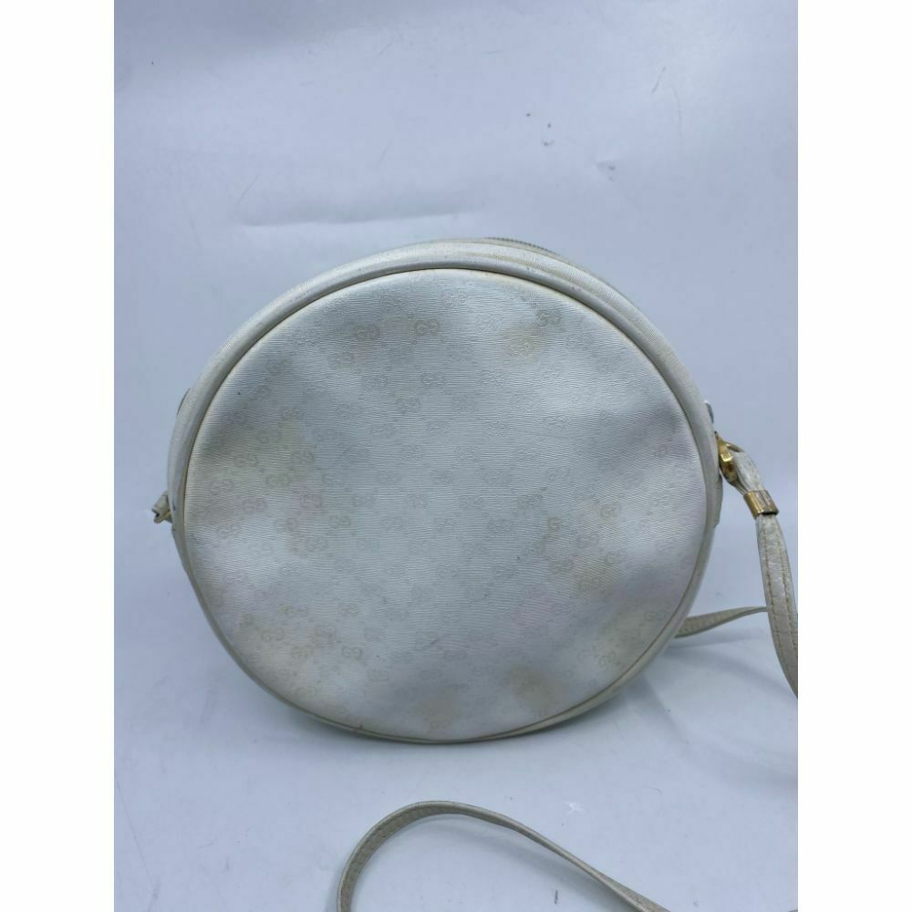 GUCCI White Canvas Signature Crossbody Bag