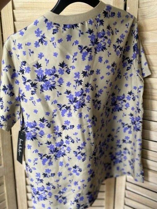 nicole miller purple tan and pants set small msrp tee shirt
