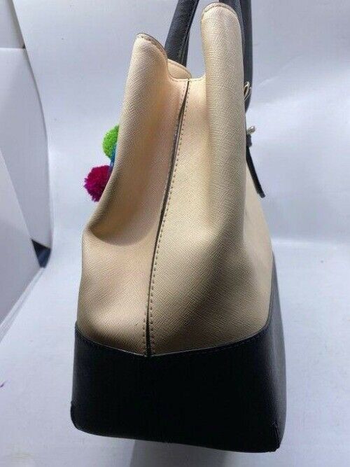 kate spade shopping xl w saffiano w detachable cream black leather tote