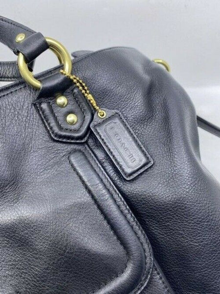 Coach Campbell Izzy Fashion Satchel Black Leather Cross Body Bag