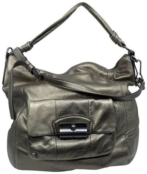 Coach xl shoulder gold leather cross body bag