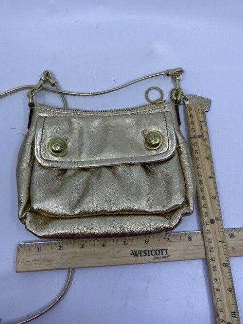 coach small gold leather cross body bag