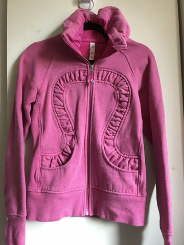 LULULEMON Pink Long Sleeves Knitted Zip Up Size 4