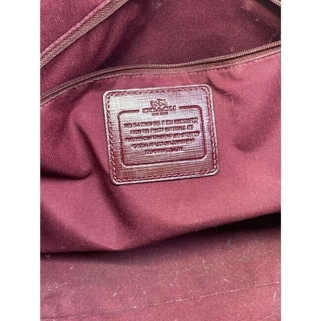 COACH XL Burgundy Leather Shopping Tote Bag