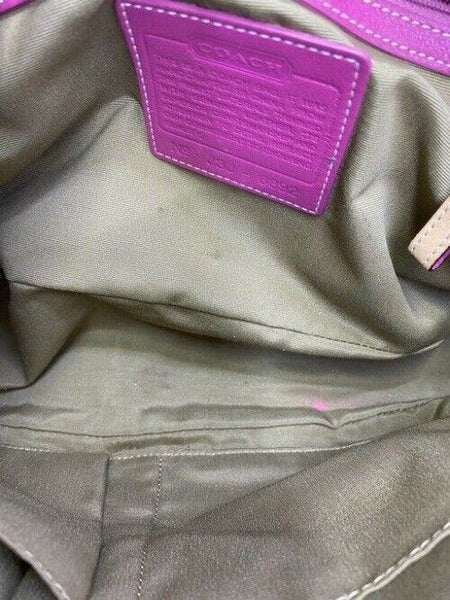 Coach Shoulder Bag Medium Msrp Purple Jacquard Fabric Tote