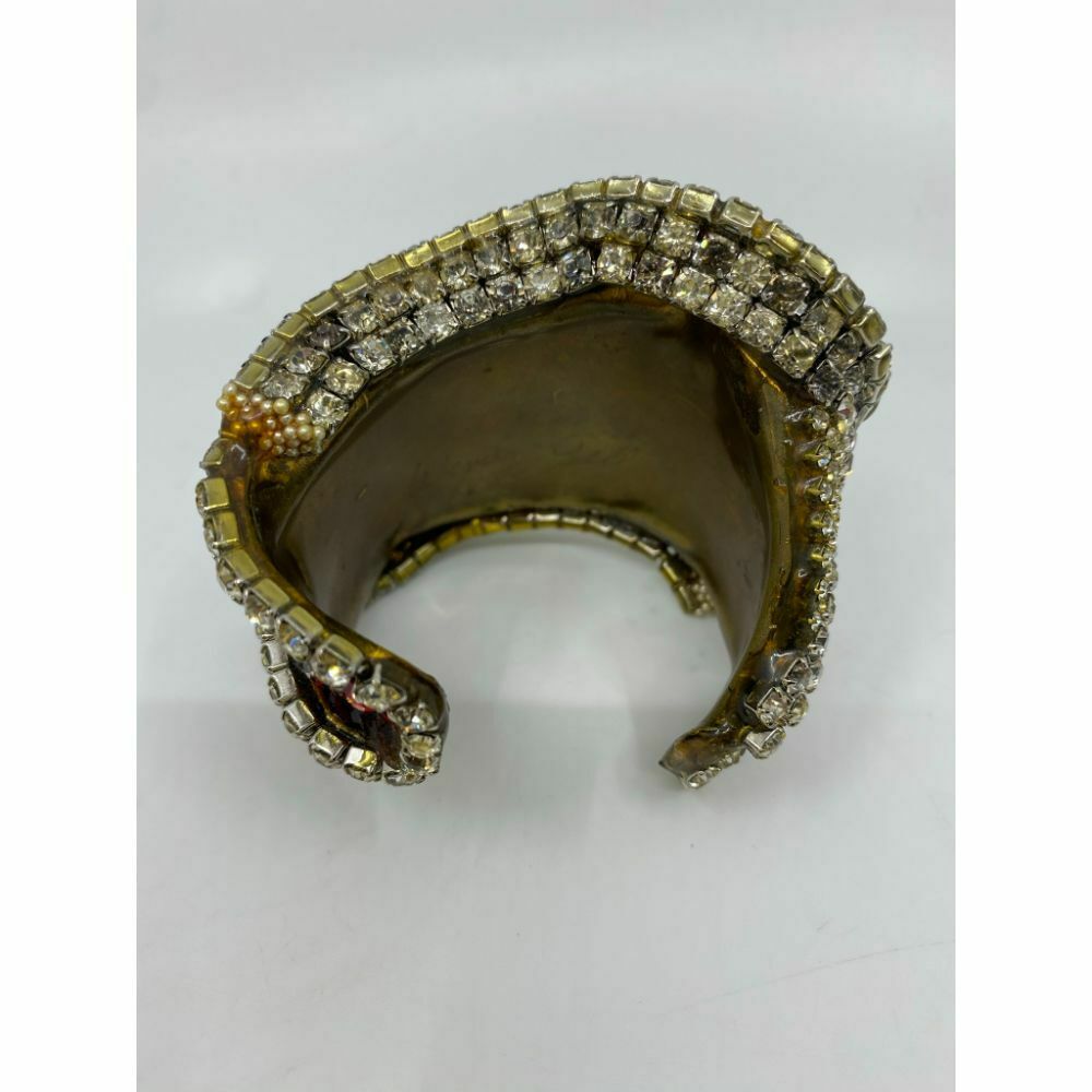 Rare! WENDY GELL 1985 Signed Red Be Jeweled Cuff Bracelet