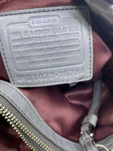 coach w w detachable specialty tie accent silver shoulder bag