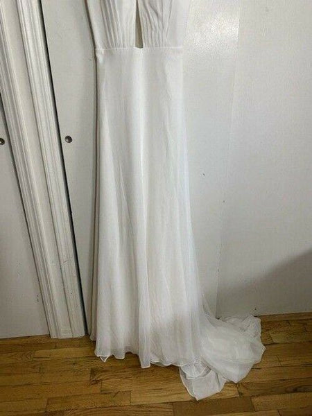 Unbranded White Haltered Gown Long Formal Dress