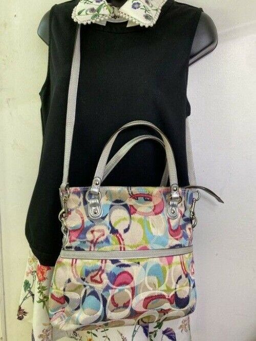 coach bag large multicolor fabric tote