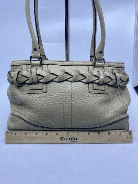 coach medium beige leather shoulder bag