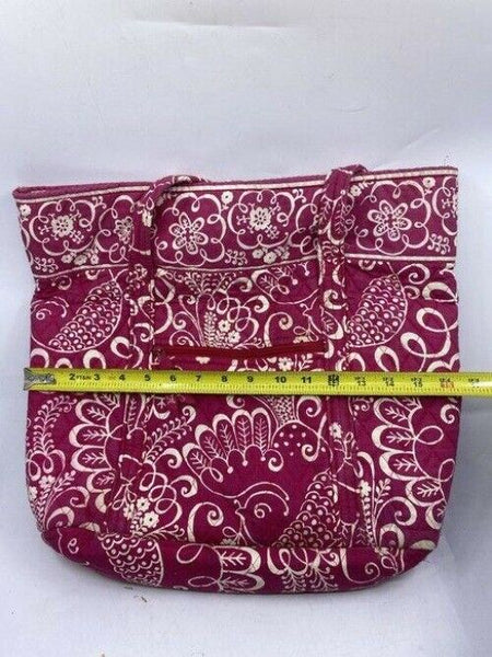 vera bradley bag large quilted pink white fabric tote