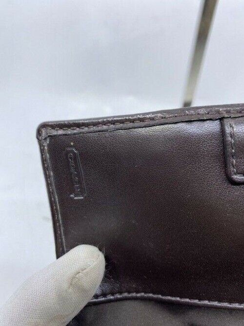coach brown unique multi compartment cards key wallet