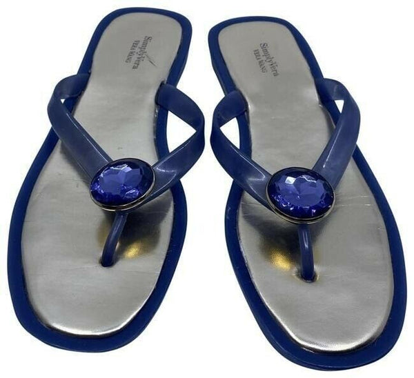 Simply Vera Vera Wang Blue Gold Sandals Size Us