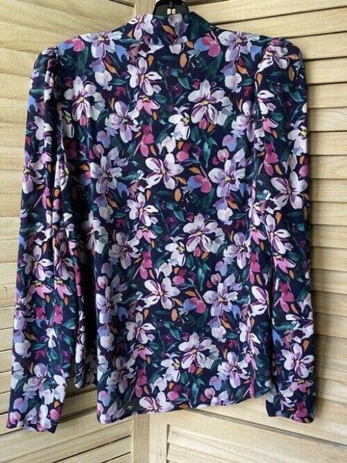 Nicole Miller Pink Purple White Floral Small Msrp Blouse
