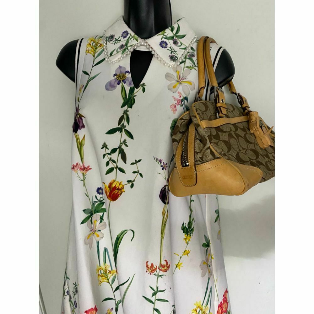 Coach Women's Tan Brown Medium Fabric Tote Bag