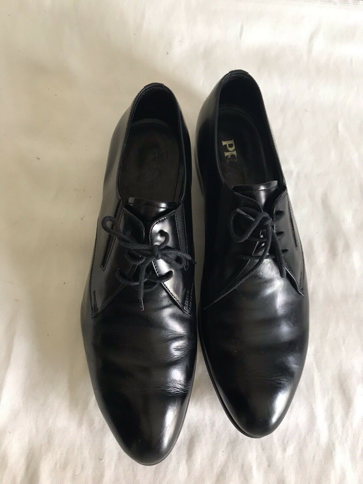 Prada Black Smooth Leather Oxfords