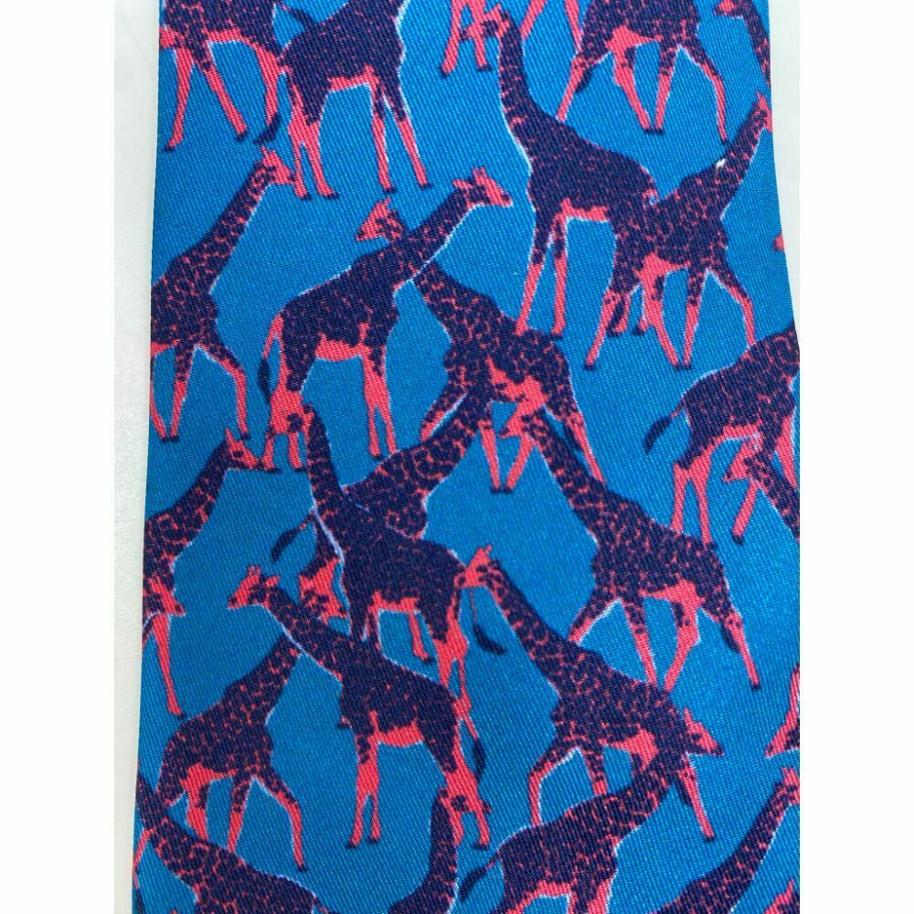 New! BONOBOS Blue Pink Animal Print Neck Tie Msrp 95