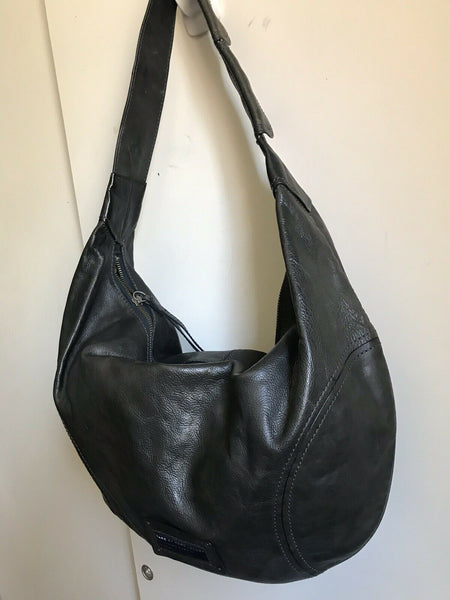 MARC JACOBS Dark grey Large Leather Hobo Bag