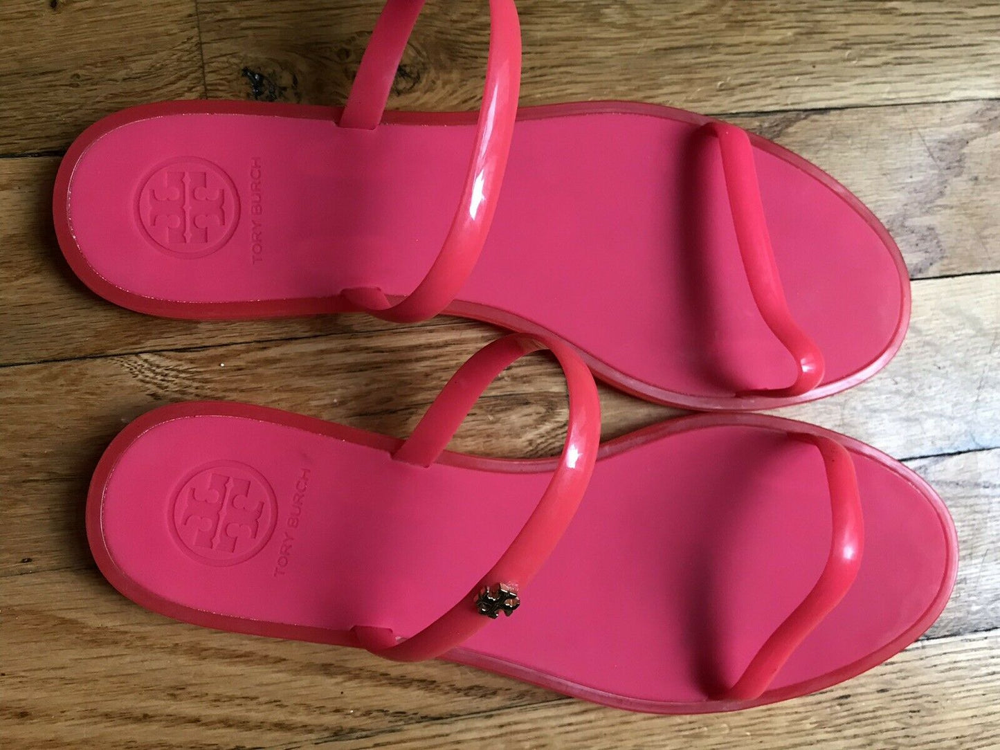 TORY BURCH Hot Pink Jelly Slip On Slippers Size 8