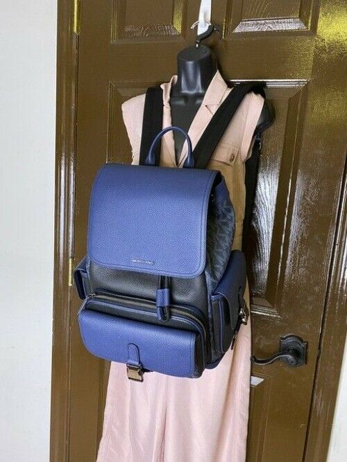 Michael Kors Hudson Logo And Rucksack Admiral Mlti Leather Backpack