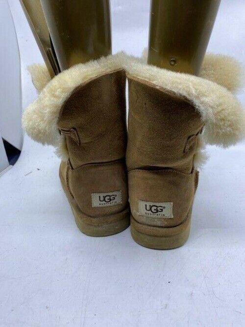 Ugg Australia Tan Wood Button Mid Height Bootsbooties Size Us