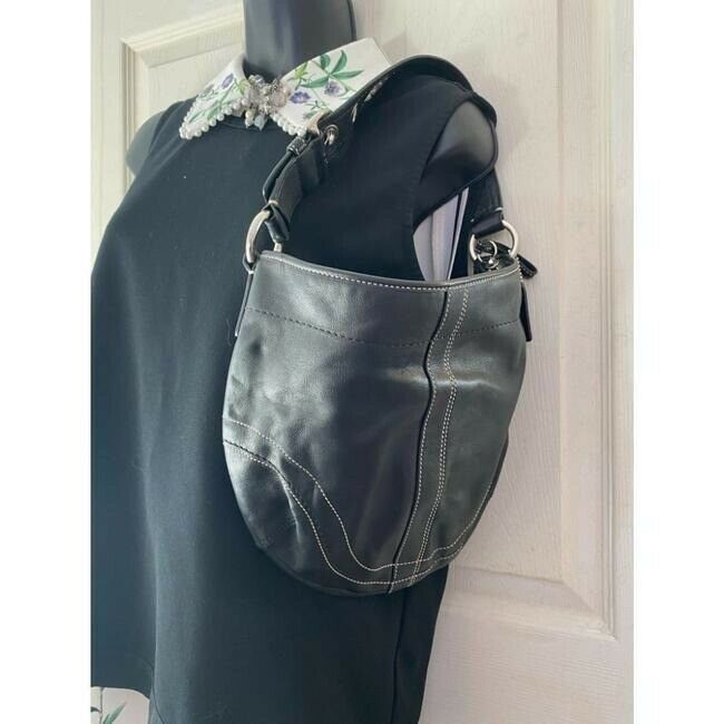 Coach Large Black Leather Hobo Bag