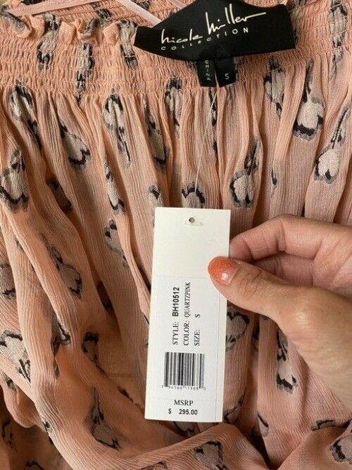 Nicole Miller quartz pink off shoulder msrp small blouse