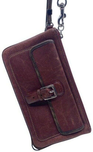 Coach Vintage Brown Leather Wristlet