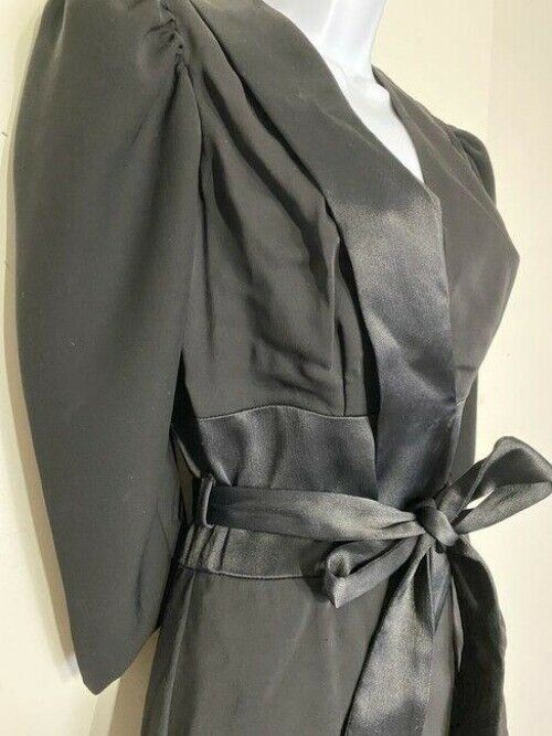 nicole miller black w new wrap around puff sleeves msrp