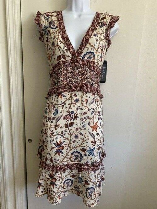 nicole miller multicolor new v neck msrp short formal dress
