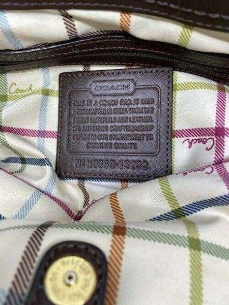 Coach Shoulder Bag Medium Msrp Tan Brown Jacquard Fabric Tote