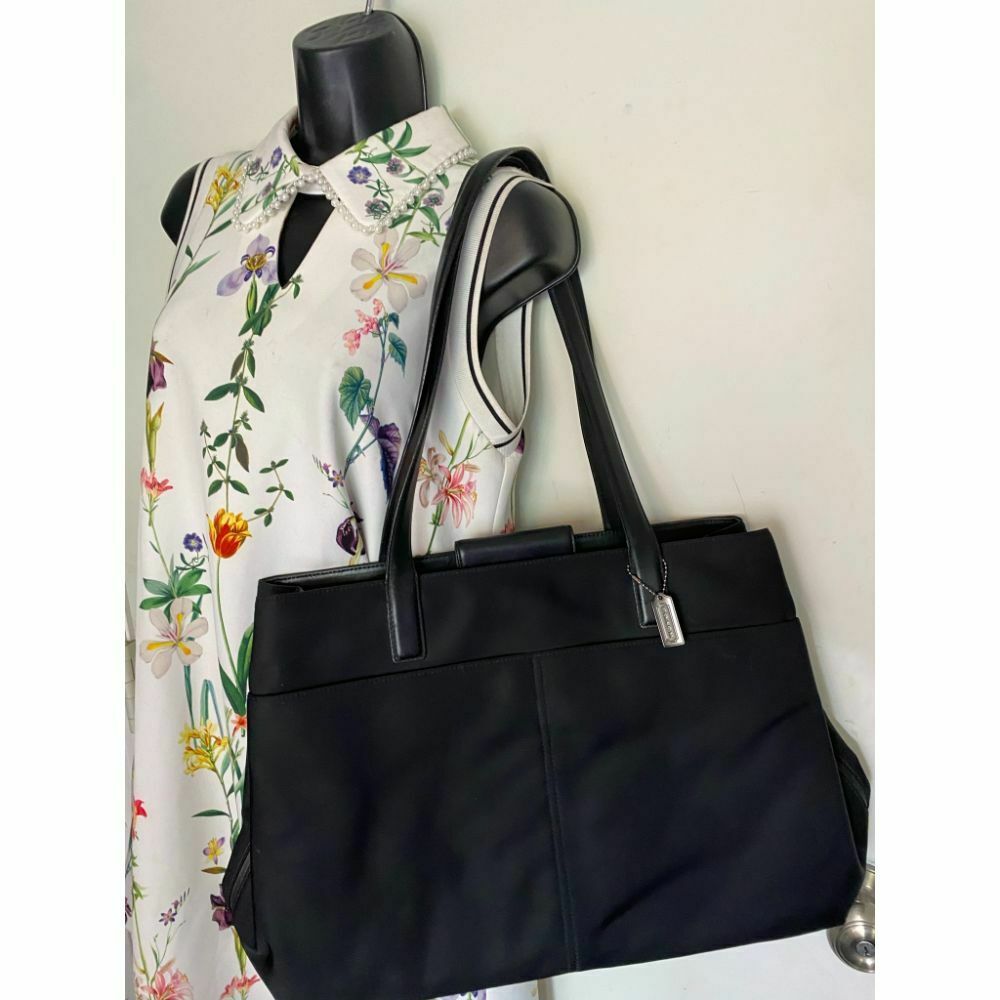 Coach Women's Large Black Fabric Tote Bag