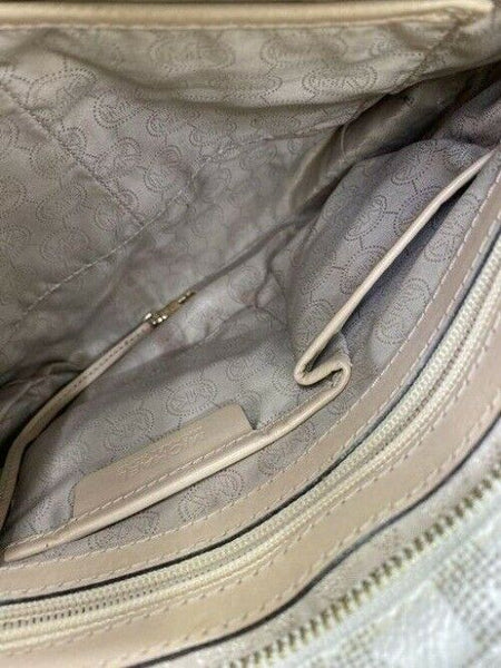 michael kors all over logo medium msrp black gray coated canvas cross body bag