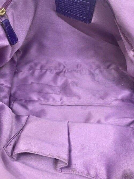 Coach w handbag customized by me w applique street art purple tote