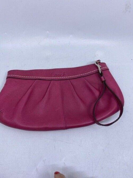 coach purple leather mini purse cosmetic bag