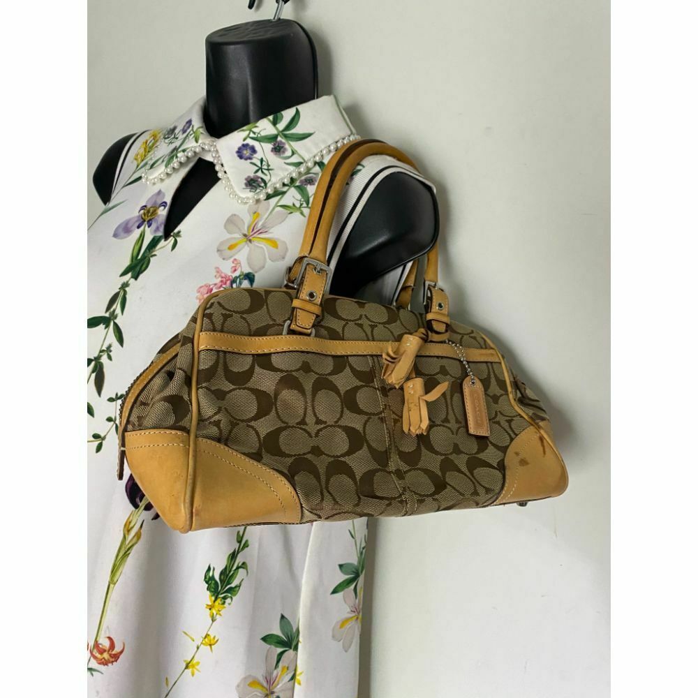 Coach Women's Tan Brown Medium Fabric Tote Bag