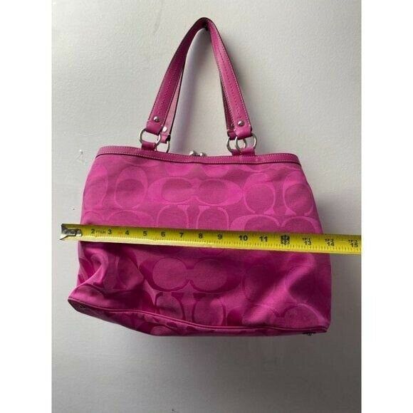 COACH Large Pink Jacquard Fabric Tote Bag