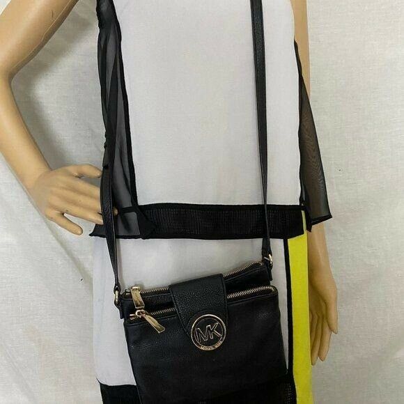Michael Kors Black Small Leather Crossbody Bag
