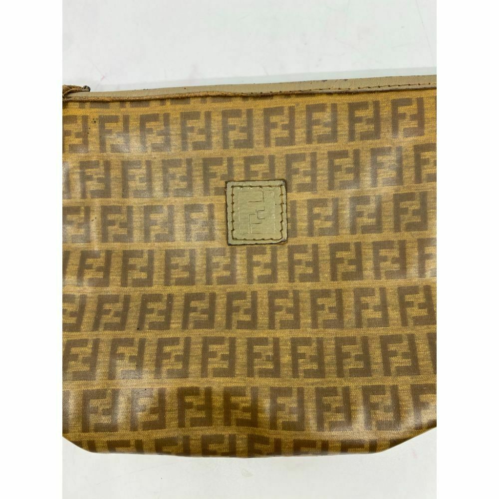 Vintage FENDI Brown Yellow Clutch