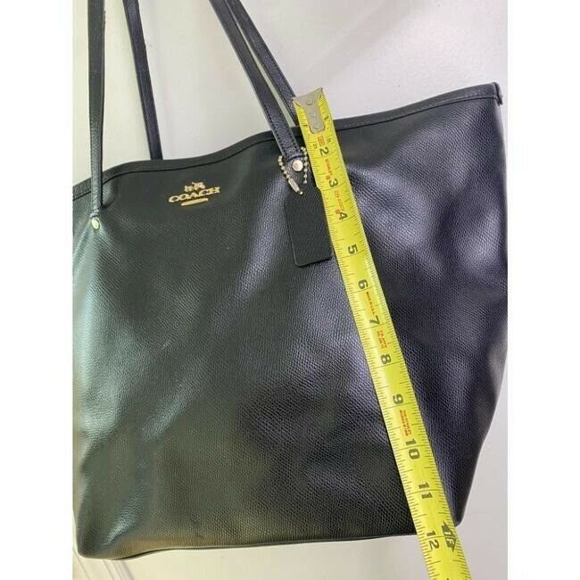 COACH XL Black Leather Shopping Tote Bag