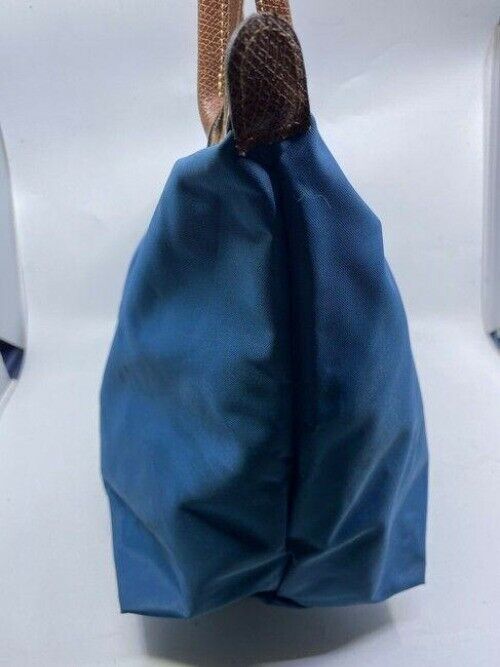 Longchamp Shopping Blue Brown Tote