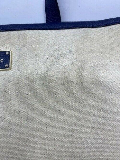 kate spade cream blue fabric shoulder bag