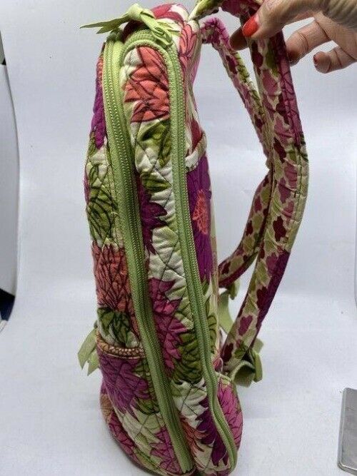 vera bradley quilted large purple green white backpack